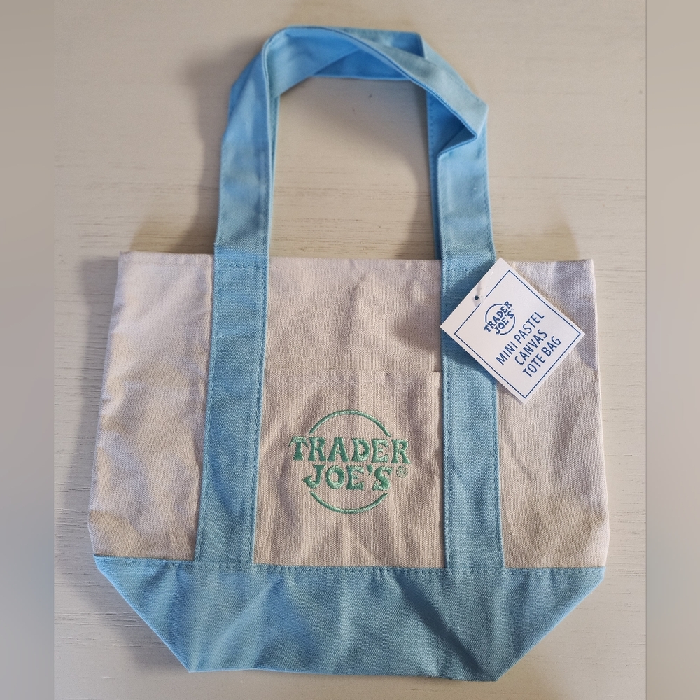Trader Joe’s Canvas Tote Bag - Limited Edition, Sky blue